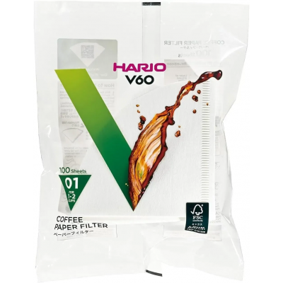 Фильтры бумажные Hario V60 01, 100 шт
